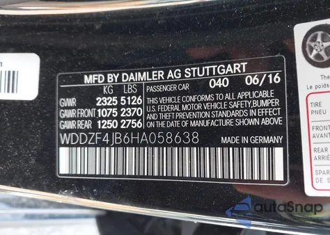 2017 Mercedes-Benz E 300 из США, поврежденный, VIN WDDZF4JB6HA058638